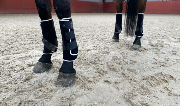 Indrahorse beenbeschermers zwart met wit - Afbeelding 2