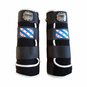 Indrahorse beenbeschermers zwart met wit en friese vlag - maat M