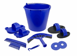 Poetsset van 10 items in emmer marineblauw